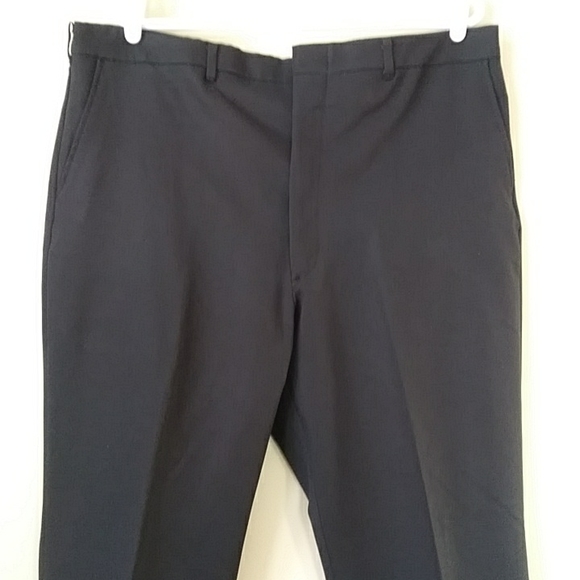 Flexslax Perma-Prest Full Fit Dress Formal Pants 40 x 30 Black - Picture 4 of 13